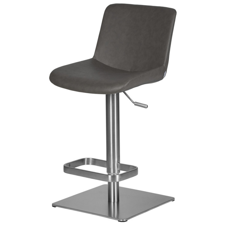 DOBRIN ALDO барный стул с обивкой искусственной кожей, цвет серый