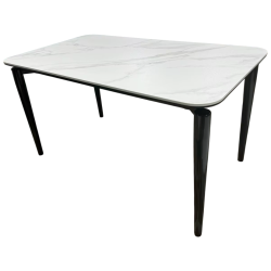 Стол обеденный Блум ART2922-140W, 140х80х75 см, белая керамика/черный