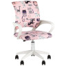 Детские компьютерные кресла Кресло офисное TopChairs Simple SN Junior принт Pink Cats пластик белый