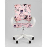 Детские компьютерные кресла Кресло офисное TopChairs Simple SN Junior принт Pink Cats пластик белый