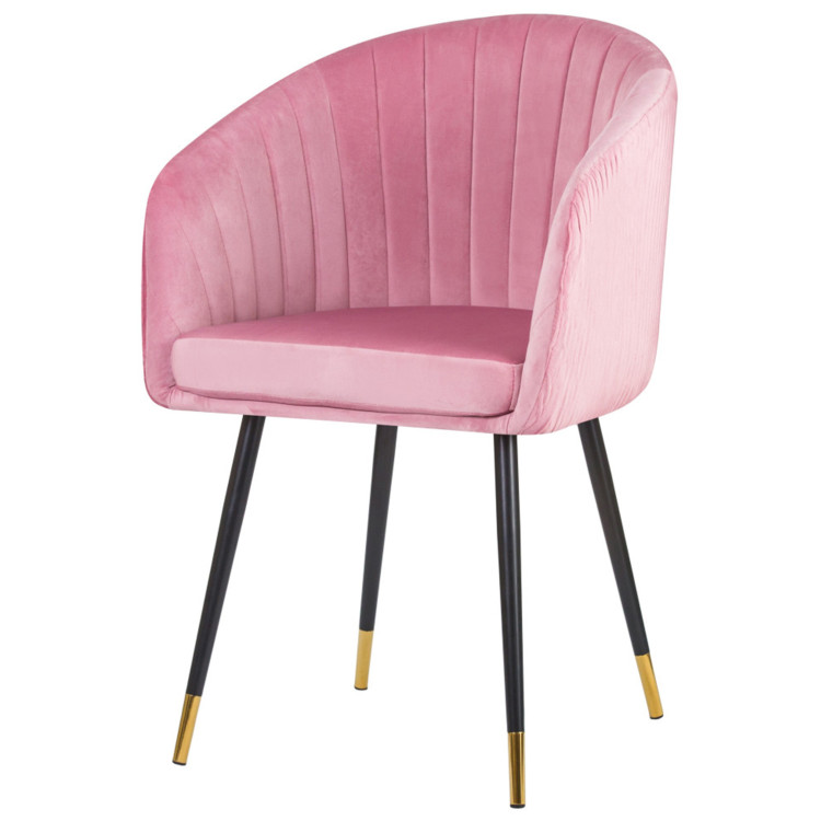 Стул обеденный с подлокотниками DOBRIN MARY, розовый велюр (1922-16)