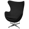 Дизайнерское лаунж-кресло EGG CHAIR черный, экокожа