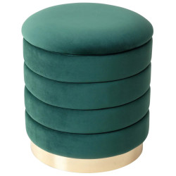 Пуф для гостиной ФРЕД зеленый #19, велюр / золотой каркас М-City