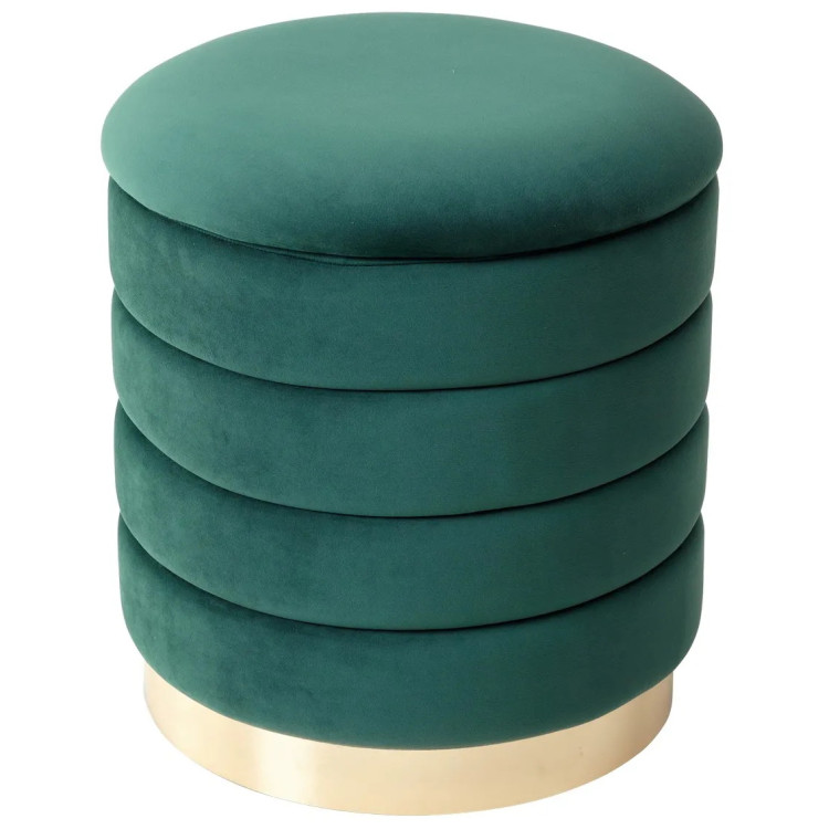 Пуфы и банкетки Пуф для гостиной ФРЕД зеленый #19, велюр / золотой каркас М-City