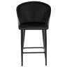 PAOLA BAR полубарный стул с обивкой тканью велюр с жаккардом,цвет черный, на металлическом черном каркасе