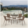 Садовые обеденные группы Комплект плетеной мебели T282ANT/Y137C-W56 Light Brown 4Pcs