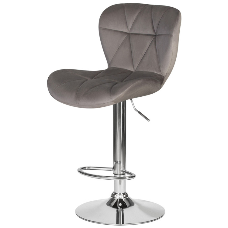 Стул барный DOBRIN BARNY, регулируемый, серый велюр (MJ9-75), хром
