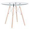 EAMES PT-151 круглый стол с прозрачной столешницей, диаметр 90 см