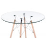 EAMES PT-151 круглый стол с прозрачной столешницей, диаметр 90 см