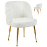 Стулья для гостиной DC1288 Стул мягкий, БЕЛЫЙ велюр, каркас металл золото