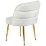 Стулья для гостиной DC1288 Стул мягкий, БЕЛЫЙ велюр, каркас металл золото
