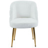 Стулья для гостиной DC1288 Стул мягкий, БЕЛЫЙ велюр, каркас металл золото