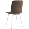 Стулья DC209 Стул мягкий, ГОРЬКИЙ ШОКОЛАД#G62-10 велюр, каркас металл белый КРУГЛЫЙ