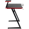 Игровые столы Компьютерный геймерский стол Basic 110х59х75см c полкой для монитора 40х20см, подстаканником, крючком для наушников, карбон чёрный красный