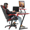 Игровые столы Компьютерный геймерский стол Basic 110х59х75см c полкой для монитора 40х20см, подстаканником, крючком для наушников, карбон чёрный красный