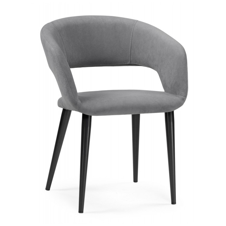 ТОРГАН кресло на металлическом каркасе велюр катания сильвер. ножки черные