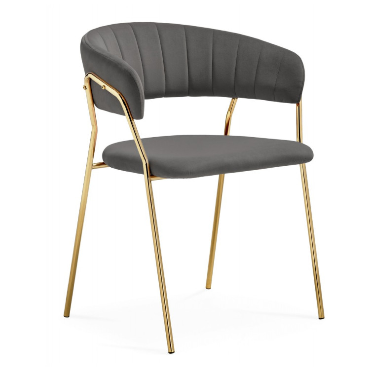 Стул-кресло Kamelia 1 dark gray / gold