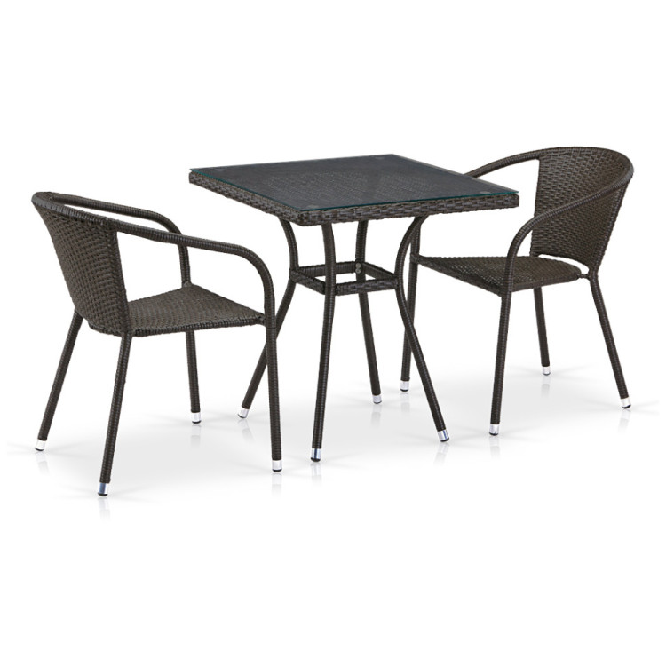 Садовые обеденные группы Комплект плетеной мебели T282BNT/Y137C-W53 Brown 2Pcs