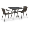 Садовые обеденные группы Комплект плетеной мебели T282BNT/Y137C-W53 Brown 2Pcs