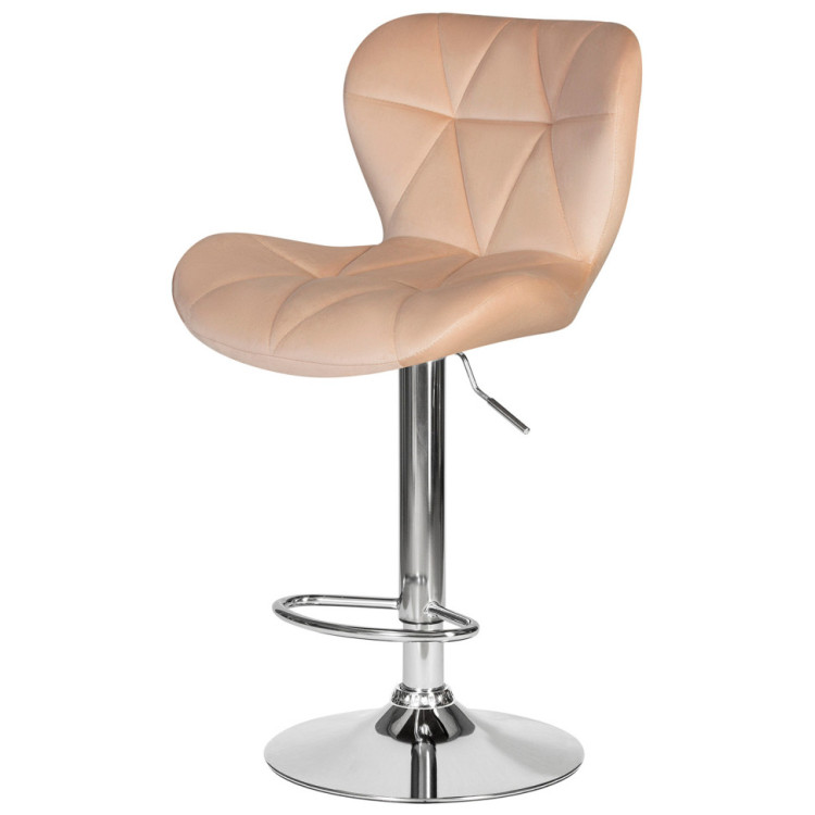 Стул барный DOBRIN BARNY, регулируемый, бежевый велюр (MJ9-10), хром