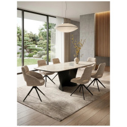 ЛАВА (LAVA) 200 бежевый мрамор TL-616 / черный