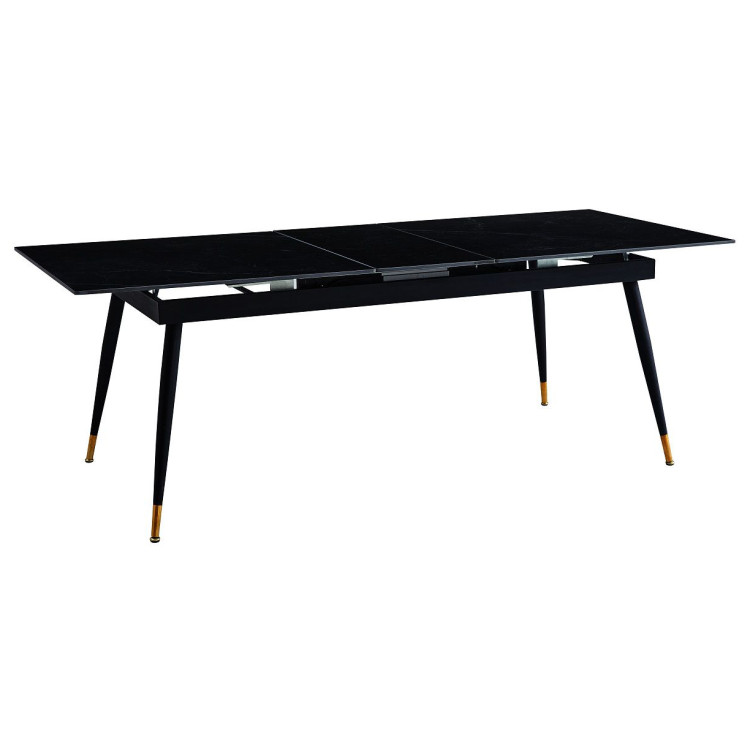 Керамические столы DT303 Стол обеденный расклад. Shashi black 180-220*90, керамич. столешница, основание металл черный