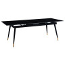 Керамические столы DT303 Стол обеденный расклад. Shashi black 180-220*90, керамич. столешница, основание металл черный