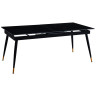 Керамические столы DT303 Стол обеденный расклад. Shashi black 180-220*90, керамич. столешница, основание металл черный
