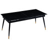 Керамические столы DT303 Стол обеденный расклад. Shashi black 180-220*90, керамич. столешница, основание металл черный