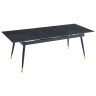 Керамические столы DT303 Стол обеденный расклад. Shashi black 180-220*90, керамич. столешница, основание металл черный