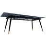 Керамические столы DT303 Стол обеденный расклад. Shashi black 180-220*90, керамич. столешница, основание металл черный