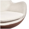 Дизайнерские кресла Кресло EGG STYLE CHAIR коричневый, белый, экокожа