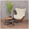 Дизайнерские кресла Кресло EGG STYLE CHAIR коричневый, белый, экокожа