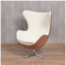 Дизайнерские кресла Кресло EGG STYLE CHAIR коричневый, белый, экокожа