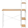 Компьютерные столы Стол письменный с полками Frame 100x45x110 см, светлое дерево, белый
