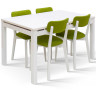 БАРОН-2М раздвижной обеденный стол с сатинированным стеклом, max длина 186 см