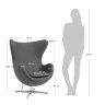 EGG STYLE CHAIR кресло с обивкой искусственной замшей
