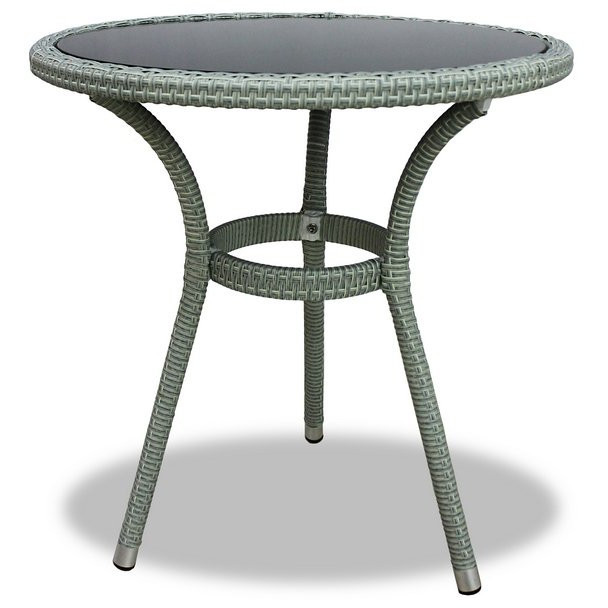 Раскладные и раздвижные столы Плетеный стол LOTUS круглый светло-серый
