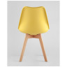Комплекты из четырех стульев FRANKFURT NEW желтый, сиденье из сочетания пластика и экокожи, ножки деревянные