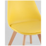 Комплекты из четырех стульев FRANKFURT NEW желтый, сиденье из сочетания пластика и экокожи, ножки деревянные