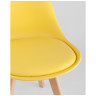 Комплекты из четырех стульев FRANKFURT NEW желтый, сиденье из сочетания пластика и экокожи, ножки деревянные
