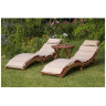 Комплект из 2-х шезлонгов и столиком AFM-803A / T133 Beige, дерево, матрас полиэстр