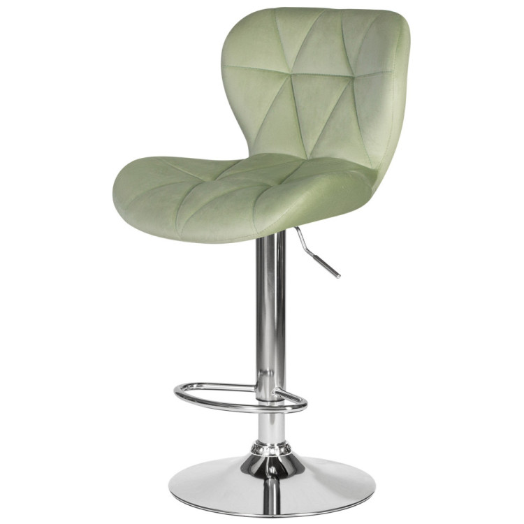 Стул барный DOBRIN BARNY, регулируемый, мятный велюр (MJ9-87), хром