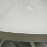 Раздвижной стол-трансформер со стеклом ФЛОРИДА 330S/BL белого цвета
