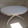Раздвижной стол-трансформер со стеклом ФЛОРИДА 330S/BL белого цвета
