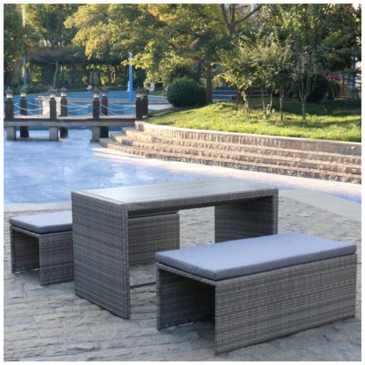 Диваны из искусственного ротанга Плетеный диван-трансформер S330G-W78 Grey