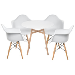 Гвин white / wood Обеденная группа
