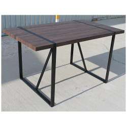 DT333-A Стол обеденный Noaiya КОРИЧНЕВЫЙ 140*80*76 см, столешница МДФ, основание металл обеденный стол с ламинированной столешницей