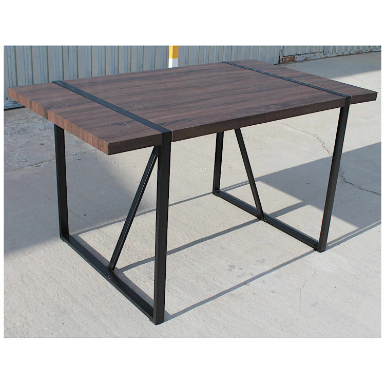 Ламинированные столы DT333-A Стол обеденный Noaiya КОРИЧНЕВЫЙ 140*80*76 см, столешница МДФ, основание металл