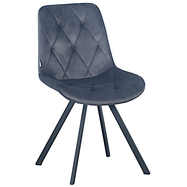 Стулья DC68 Стул мягкий поворотный, АНТРАЦИТ#G62-15 велюр, каркас металл черный